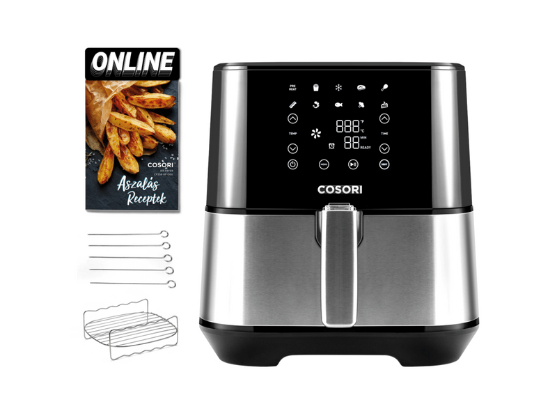 Cosori CP258-AF-DEU Steel Forrólevegős Sütő és Aszalógép
