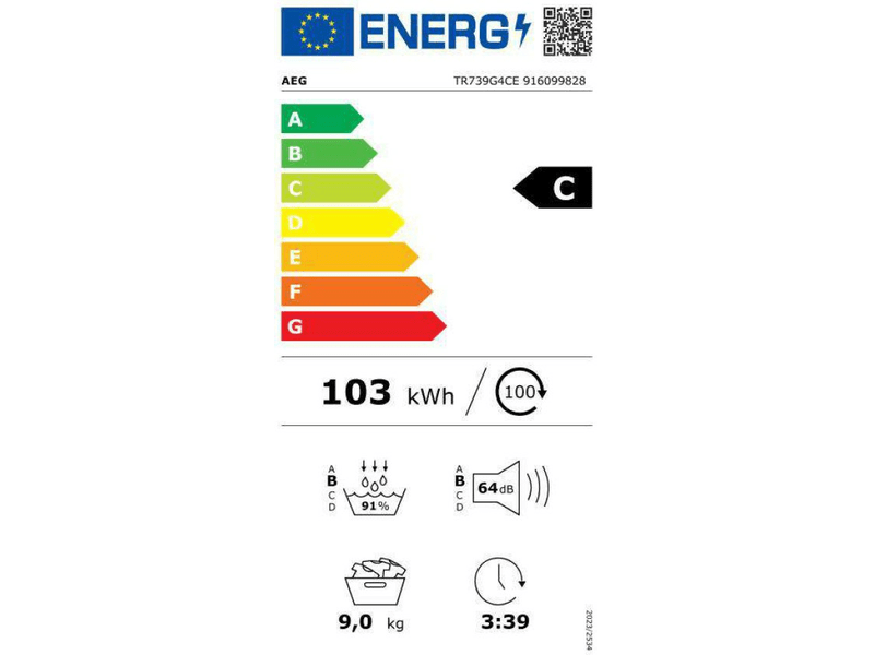 Hőszivattyús szárítógép, 9 kg,WIFI,A+++