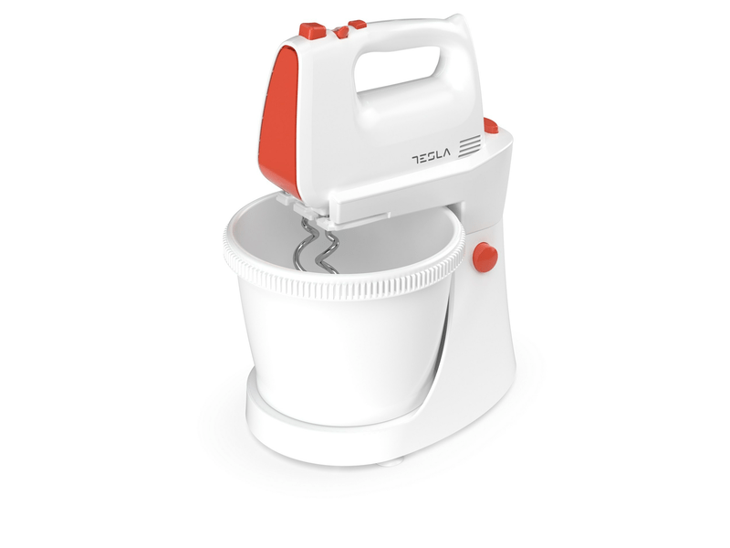 Tálas kézi mixer 500W fehér-piros