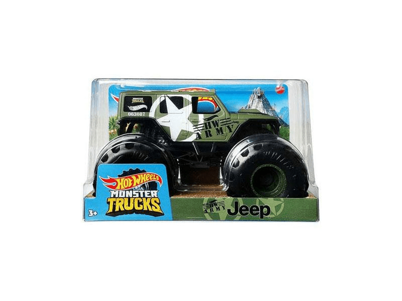 Hot Wheels® Monster Trucks 1:24 Army Jeep (GWL00)