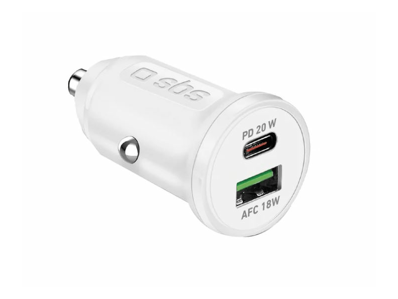 SBS Autós töltő PD 20W/AFC 18W fehér