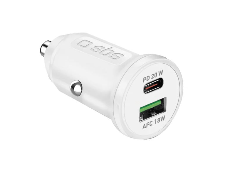 SBS PD 20W/AFC 18W auto punjač, bijeli (TECRPD20W)