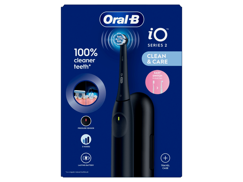 Oral-B iO 2 Elektromos fogkefe utazótokkal, éjfekete