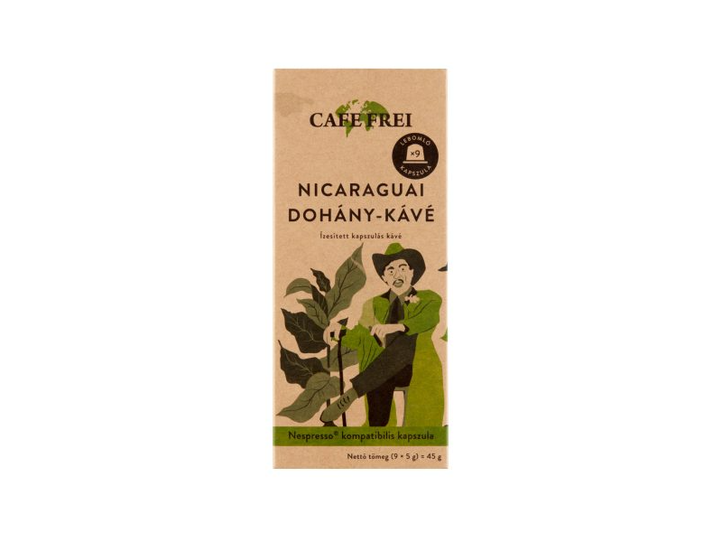 Cafe Frei Nicaraguai dohány-kávé Nespresso kávékapszula, 9 db