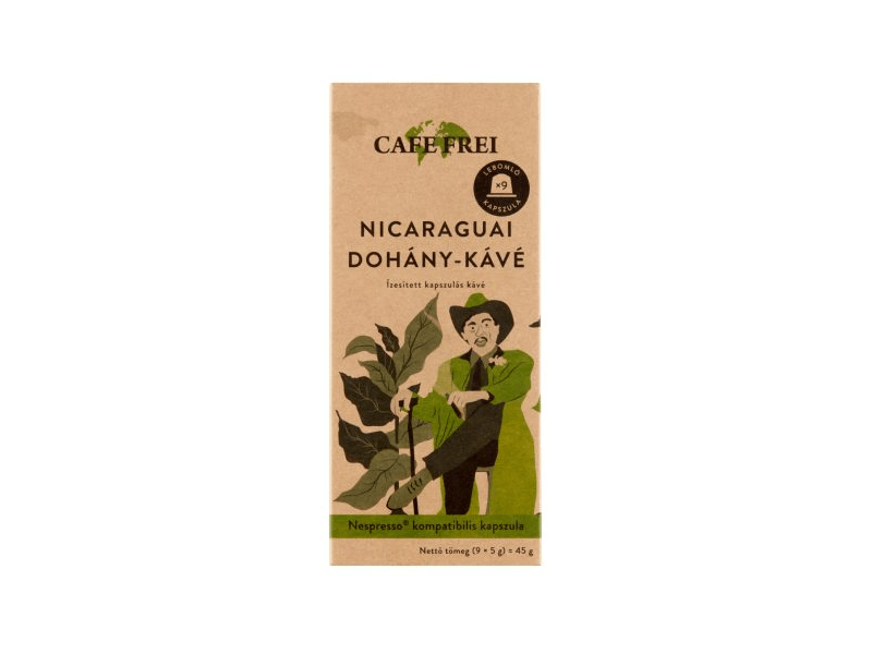 Cafe Frei Nicaraguai dohány-kávé Nespresso kávékapszula, 9 db