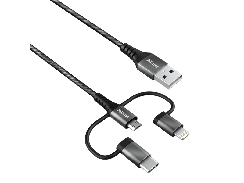 TRUST Keyla 3in1 USB kábel 1m fekete