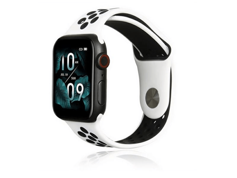 Gigapack Apple Watch Series Szilikon pótszíj, fehér/fekete (141143)