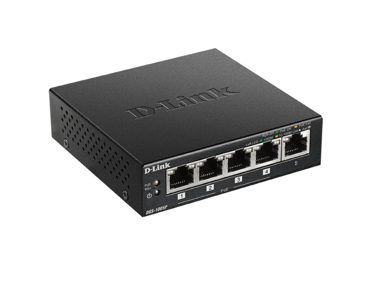 D-Link DGS-1005P/E 5x1000Mbps (4xPOE+) Switch