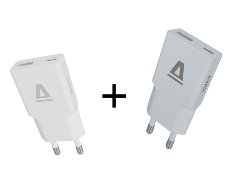 Avax CH641W & CH641LB 30W GaN USB-C + USB-A Gyorstöltő szett
