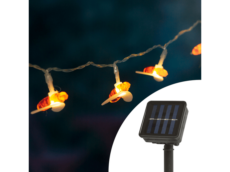 Garden of Eden 58220 Szolár LED fényfüzér, méhecske, 2,3 m