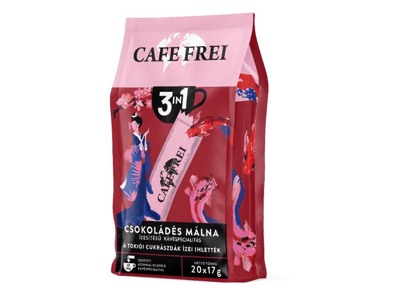 Frei Café Tokiói málna ízesítésű 3in1 instant kávé