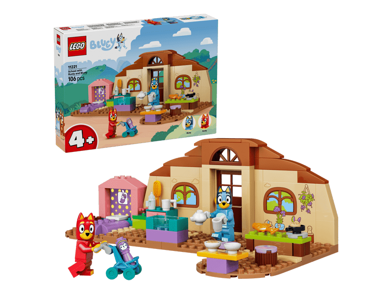 LEGO® Bluey Rozsdás és Bluey a suliban (11221)