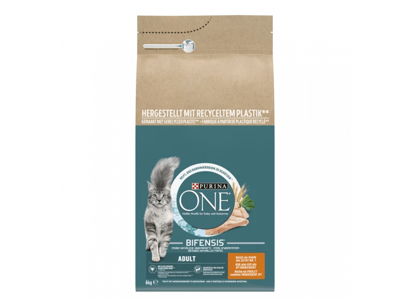 Purina ONE Adult száraz macskaeledel, Csirke+teljes kiőrlésű gabona, 6 kg