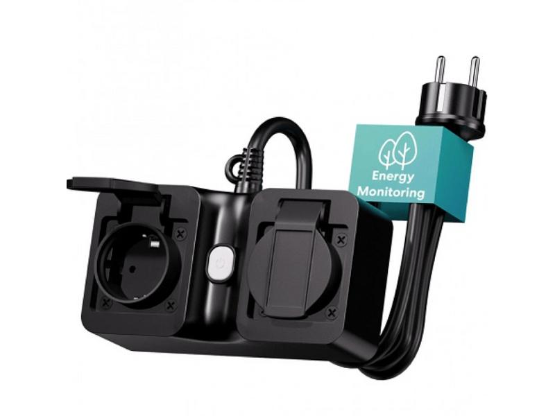 Meross dupla kültéri teljesítménymérős hosszabbító, 1,5m (MOP320MA-EU)