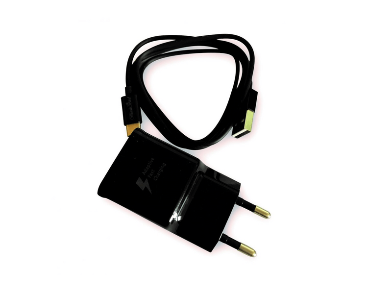 BlackBird Hálózati töltőadapter + USB-C kábel, fekete (BH997)