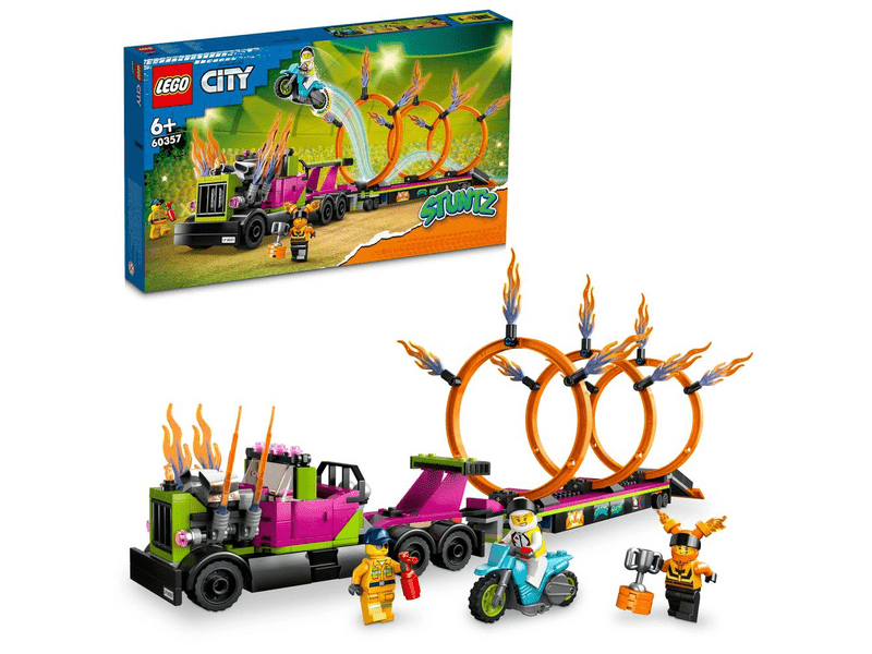 LEGO® City Kaszkadőr járgány és tűzgyűrű kihívás (60357)