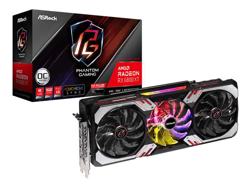 ASRock AMD Radeon™ RX 6800 XT Phantom Gaming 16GB OC Videókártya