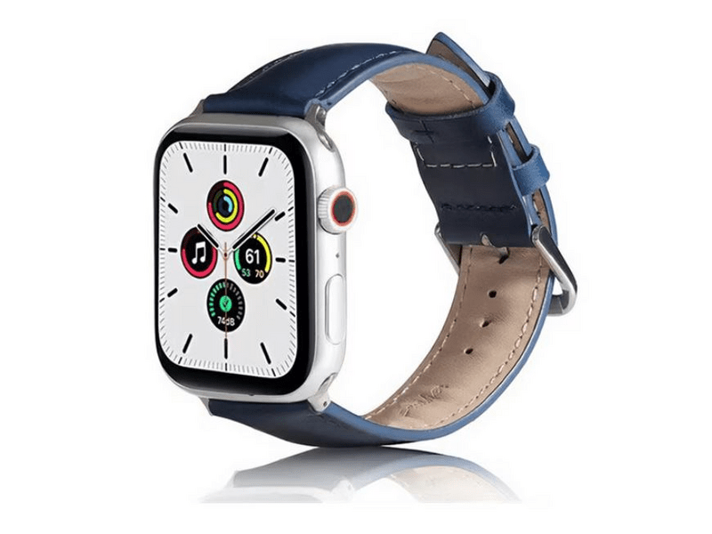 Gigapack Apple Watch Series/Ultra Bőr hatású szilikon pótszíj, sötétkék (142793)