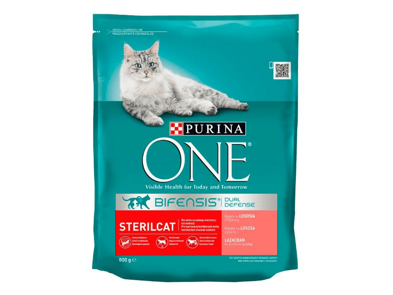 Purina ONE Sterilcat száraz macskaeledel, Lazac+búza, 800 g