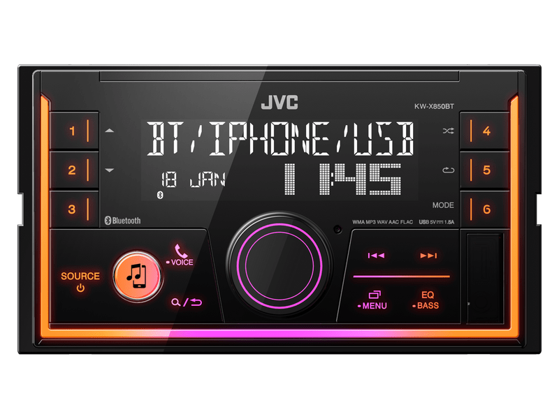 JVC KW-X850BT Mechanika nélküli 2 DIN Bluetooth autórádió