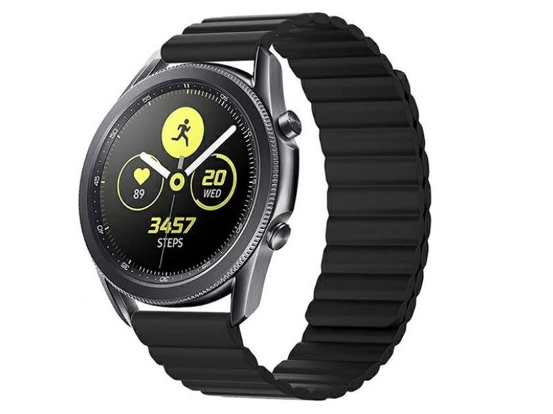 Gigapack Univerzális 22mm Szilikon pótszíj, fekete (142834)