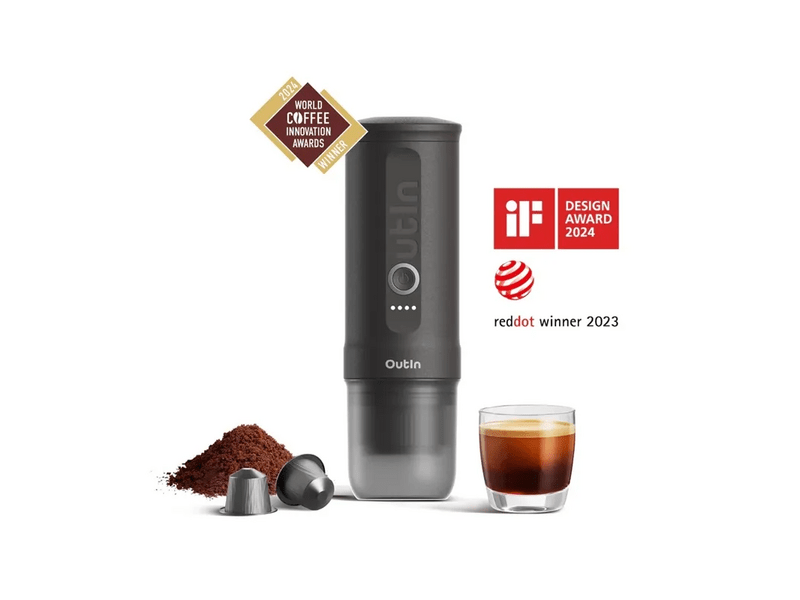 Outin Nano Akkus hordozható kávéfőző, szürke