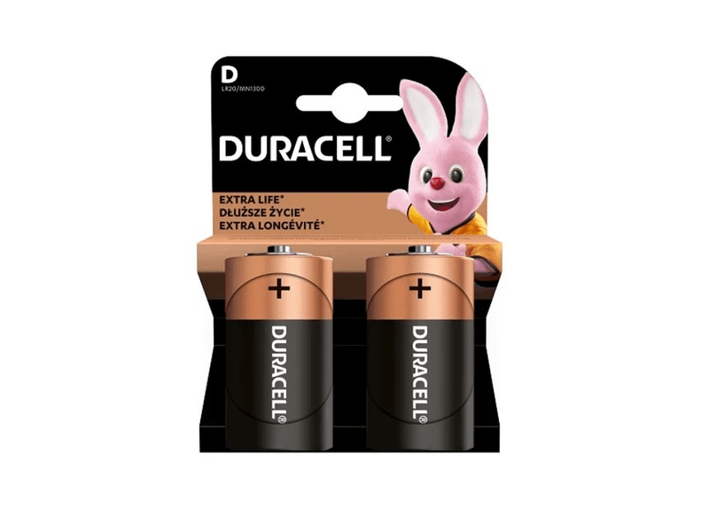 Duracell D alkáli elem, 2 db