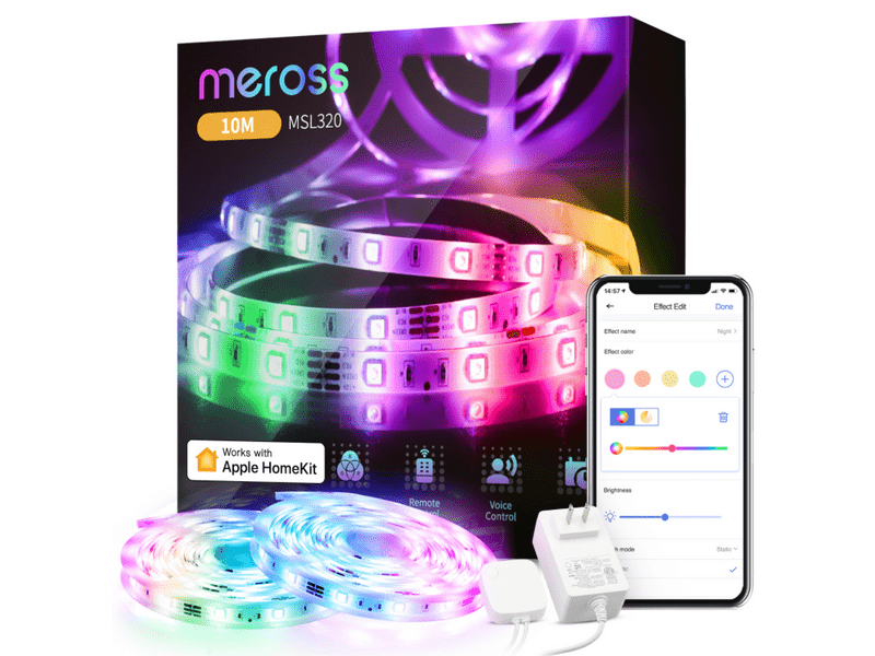 Meross MSL320HKEU Okos WiFi RGB LED szalag + vezérlő, 10 m