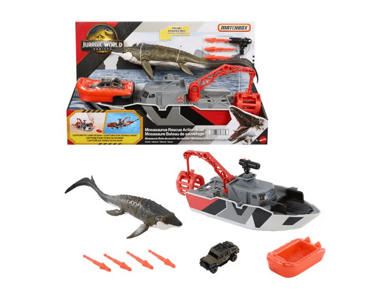 Matchbox Jurassic World Mosasaurus Mentőhajó (JGG61)