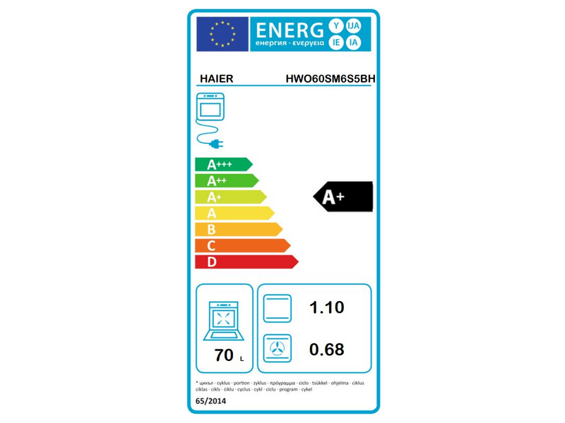 Haier HWO60SM6S5BH Beépíthető sütő