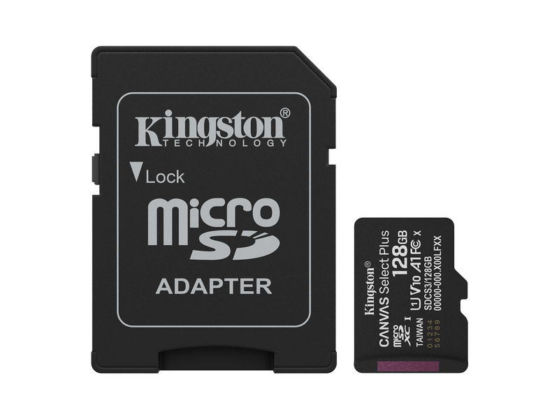 Kingston Canvas Select Plus microSD kártya, 128 GB (SDCS3/128GB)