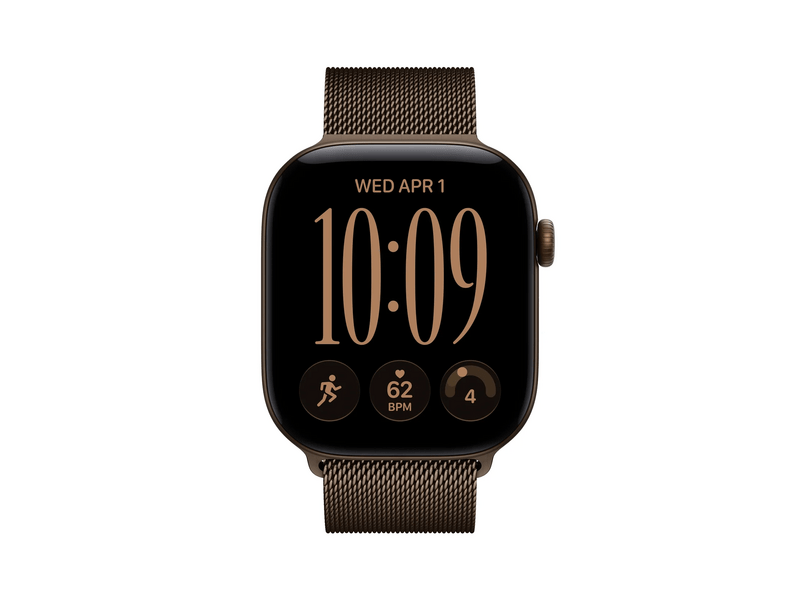 Apple Watch Series 12 GPS, 46 mm sötét bronz alumínum tok, sötét bronz milánói szíj, S/M (MKD74MP/A)