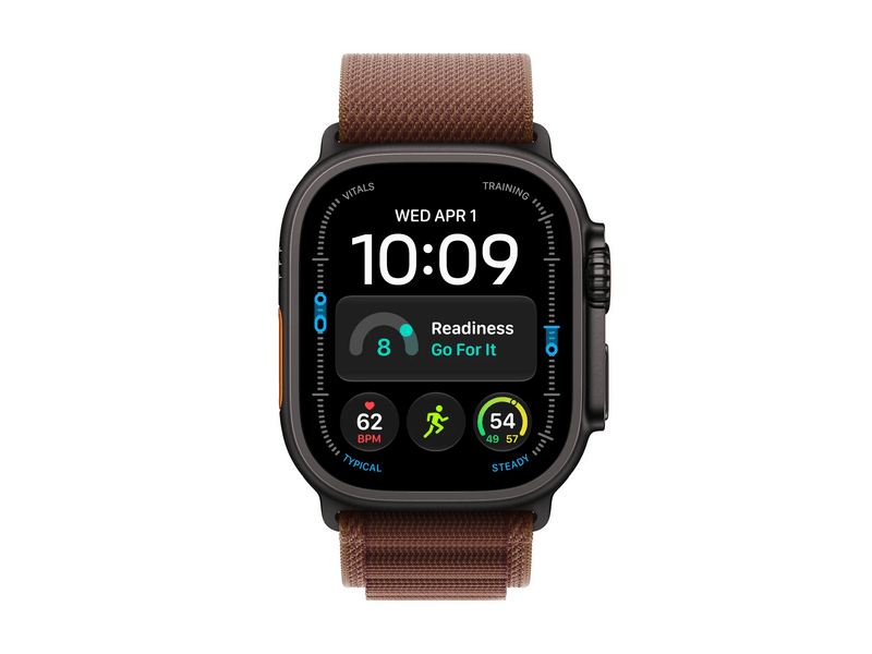 Apple Watch Ultra 4, Fekete titán tok, Burgundy alpesi pánt, M (MJC14QH/A)