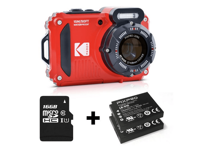 Kodak PixPro WPZ2 Vízálló digitális fényképezőgép, piros