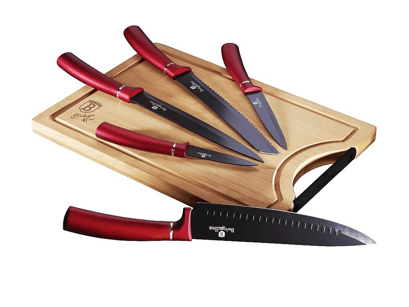 Berlinger BH-2552A 6 részes késkészlet bambusz vágódeszkával