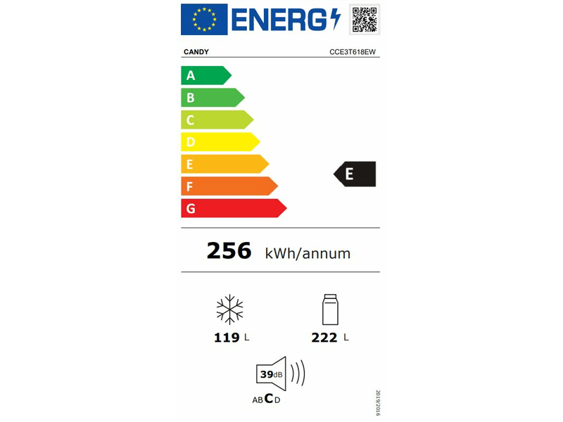 Candy CCE3T618EW Alulfagyasztós hűtőszekrény