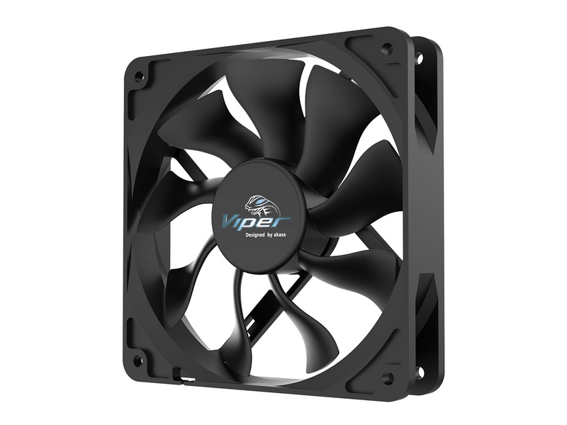 Akasa Viper Black PC Ventilátor, 12 cm (AK-FN065)