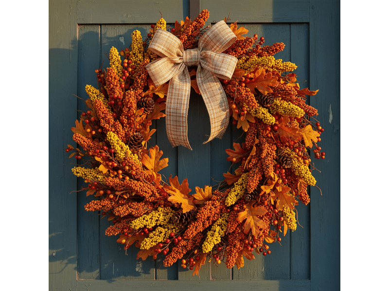 Family 59016 Őszi köles ág dekoráció, 2 féle, 6 db