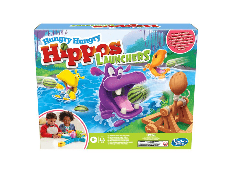 Hungry Hippos Éhes vízilovak katapult társasjáték (E9707498)