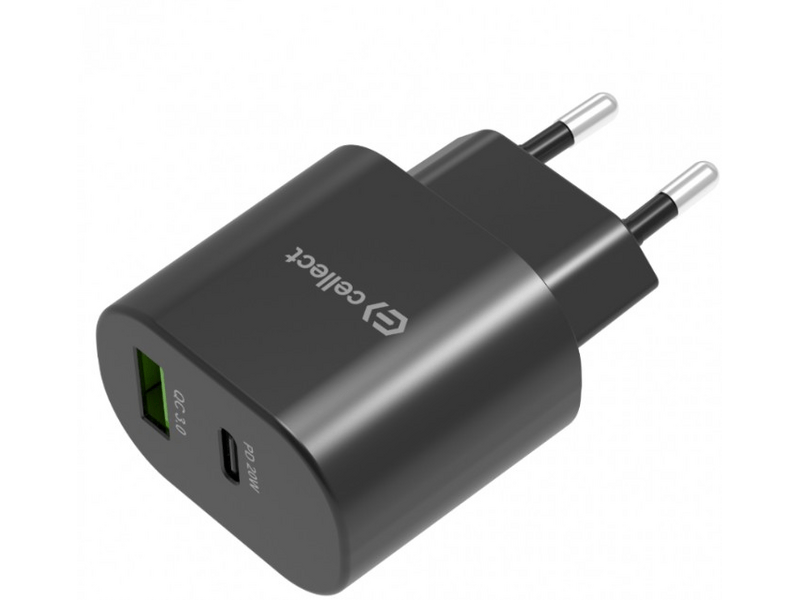 Cellect 20W USB-A/USB-C Hálózati gyorstöltő adapter (MTCB-PD20WNE-BK)