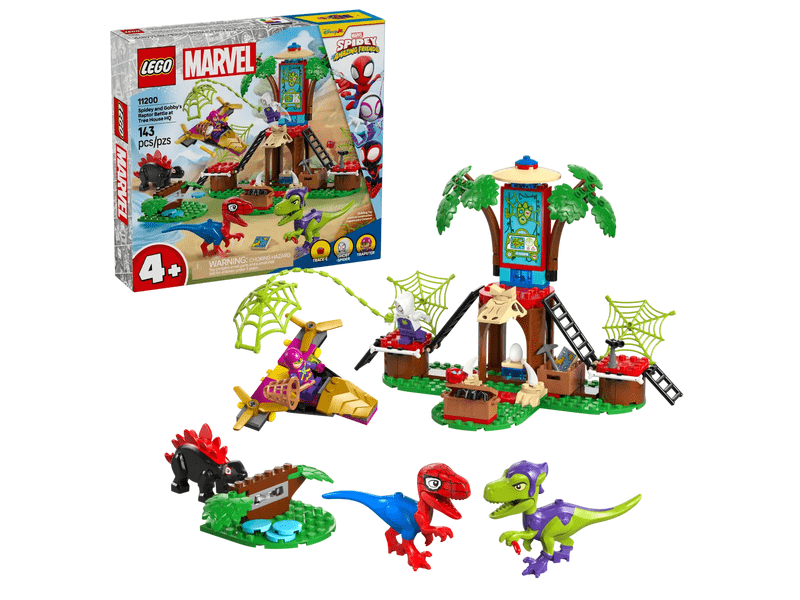 LEGO® Marvel Pókember és Gobby raptorcsatája a lombház főhadiszálláson (11200)