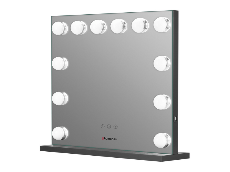 Humanas HS-HM02 Ogledalo za šminkanje s LED osvjetljenjem, crno