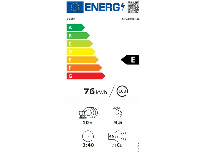 Bosch SPU2HMS42E Beépíthető mosogatógép