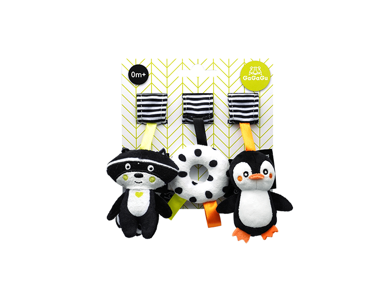 GaGaGu Lógó plüss - Mosómedve, fánk, pingvin (9786)