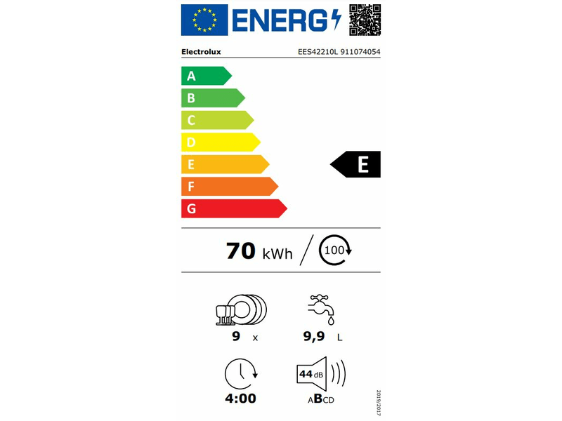 Electrolux EES42210L Beépíthető keskeny mosogatógép