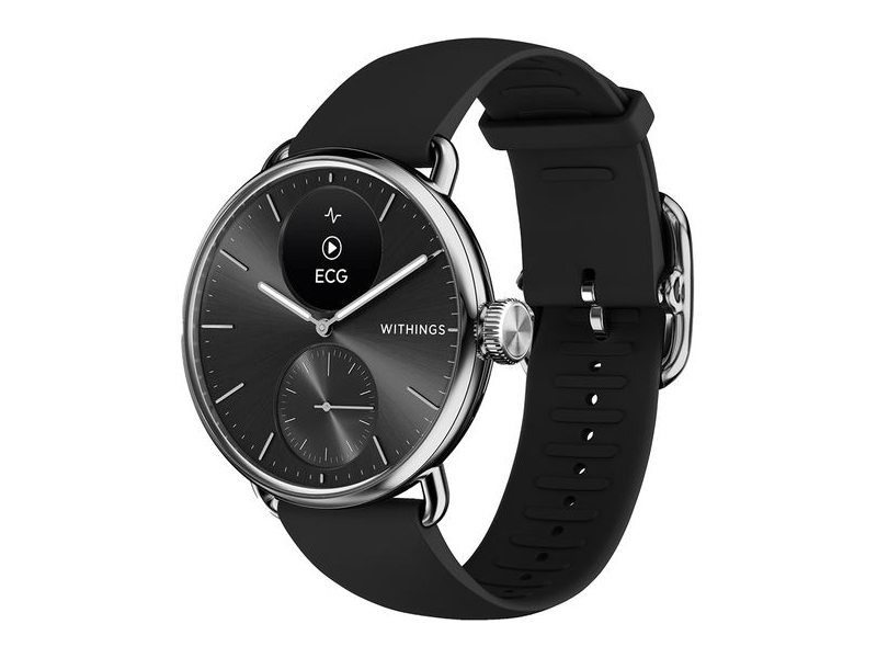 Withings ScanWatch 2 Okosóra, 38 mm, rozsdamentes acél tok, fekete
