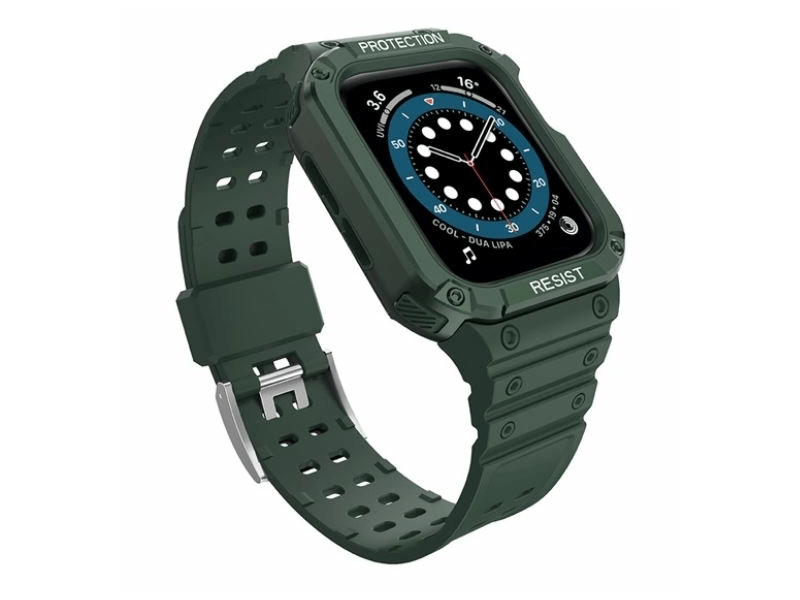 Gigapack Apple Watch Series Szilikon pótszíj+keret, sötétzöld (141565)