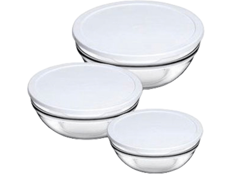 Pasabahce Chef's set za čuvanje hrane od stakla s plastičnim poklopcem (97314)