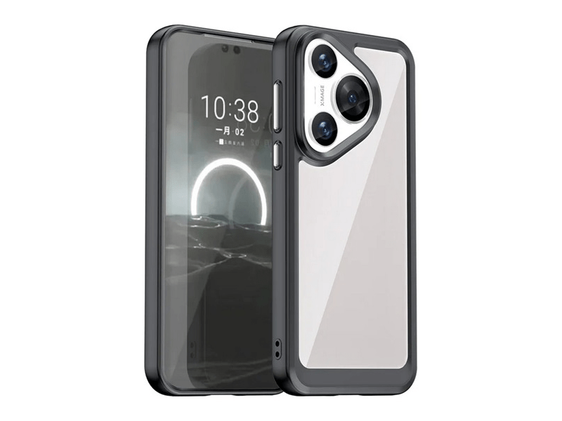 Gigapack Huawei Pura 70 Szilikon tok, fekete/átlátszó (158550)