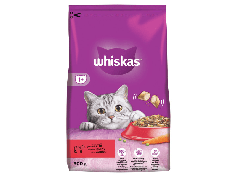 Whiskas száraztáp marhahússal felnőtt macskák számára, 300 g